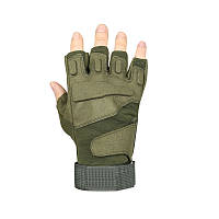 Беспалые перчатки тактические Lesko E302 Green L без пальцев армейские военные tn