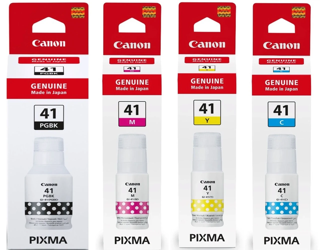 Пигментные чернила для принтера (комплект) Canon GI-41 PIXMA Black CYAN Magenta Yellow Б1082-17 - фото 1 - id-p2202356011