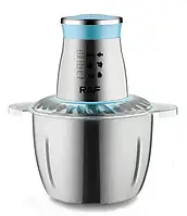 Мощный кухонный измельчитель чоппер с металлической чашей 3литра блендер 1000ватт RAF R.7030 Голубой tn