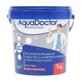 Препарат для нейтралізації надлишкового хлору у басейні Aquadoctor SC Stop Chlor 1 кг у таблетках
