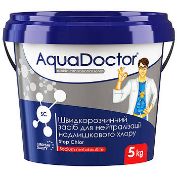 Препарат для нейтралізації надлишкового хлору у басейні Aquadoctor SC Stop Chlor 5 кг у таблетках