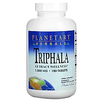 Planetary Herbals, Triphala, здоровье желудочно-кишечного тракта, 1000 мг, 180 таблеток,диет.доб.