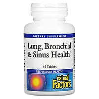 Natural Factors, Здоровье дыхательных путей (Lung, Bronchial Sinus Health), 45 таблеток,диет.доб.