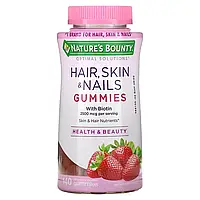 Nature's Bounty, Optimal Solutions, добавка для здоров'я волосся, шкіри і нігтів, зі смаком .., 140 жувальних таблеток
