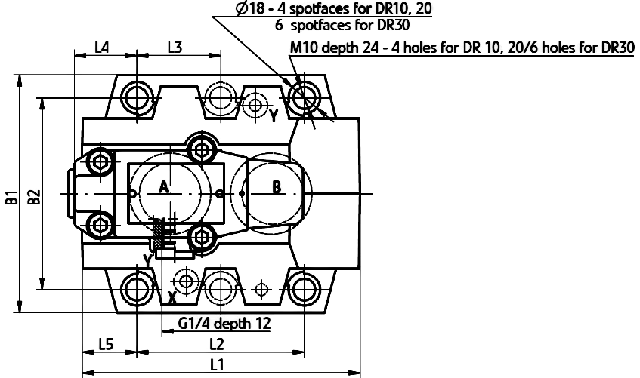 розміри клапана DR20 розміри клапана DR20