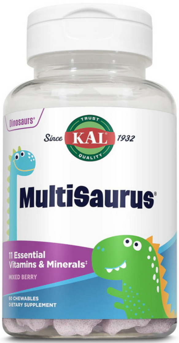 Мультивітаміни для дітей KAL MultiSaurus 60 chewables mixed berry