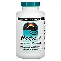 Source Naturals, Magtein, магний L-треонат, 667 мг, 180 капсул,диет.доб.