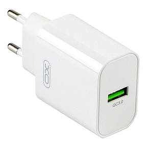 SM  SM Сетевое Зарядное Устройство XO L103 1USB QC 18W+USB to Type-C Цвет Белый, фото 2