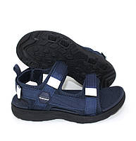 Текстильные сандалии для мальчика синего цвета на липучке