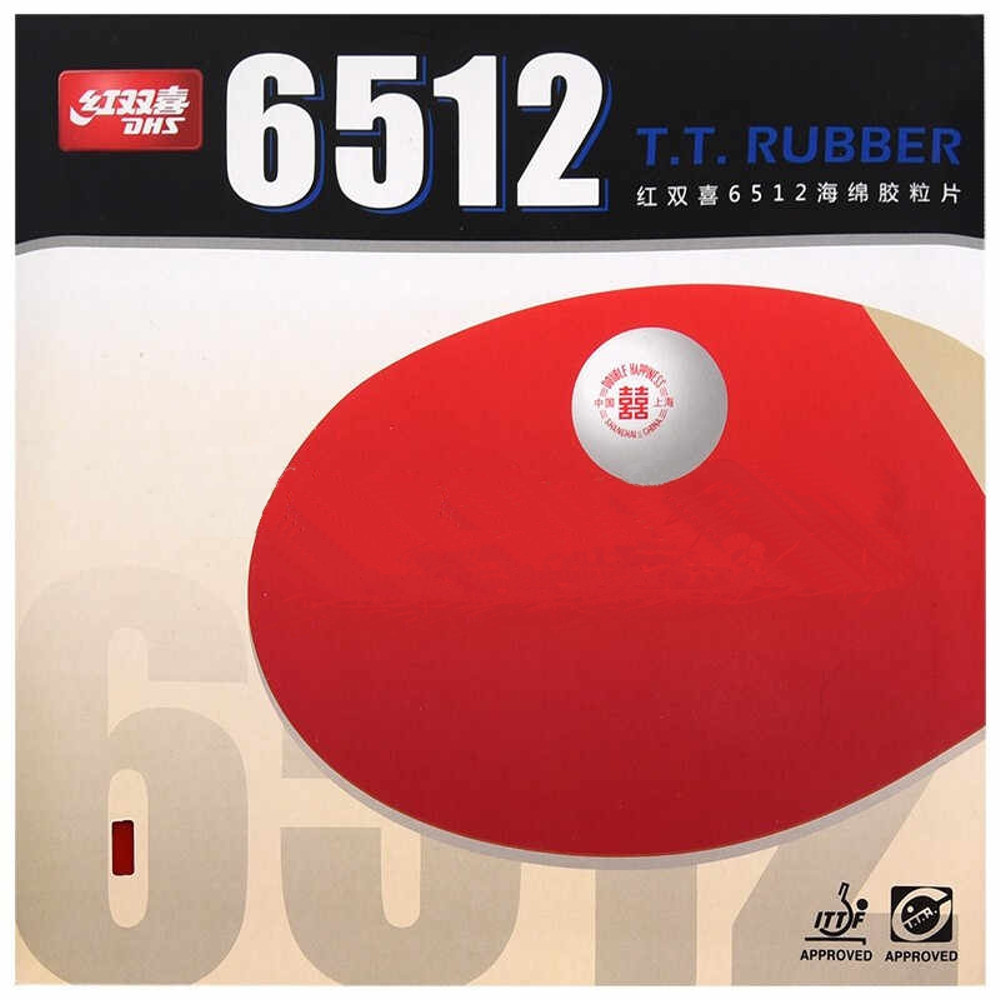 Накладка для настільного тенісу DHS 6512 червона, Накладка для тенісних ракеток, Накладка для гри в теніс