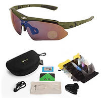 Защитные солнцезащитные очки тактические с поляризацией- RockBros -5 комплектов линз-Олива.official