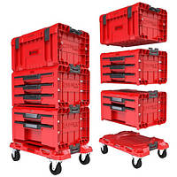 Набор ящиков для инструментов Qbrick System PRO Drawer Workshop Set 4 2.0 RED (5901238258360) Б6051-17