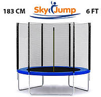 Батут SkyJump 183 см с защитной сеткой спортивный игровой А0881-17