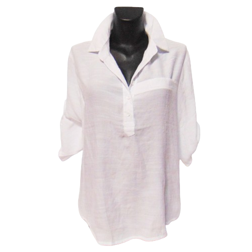 Жіноча блуза льон JJF 605 3XL біла