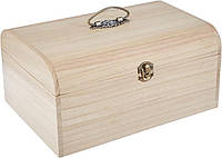 Rayher 6166600 деревянный чемодан, 29,5 х 20,5 х 14 см, фурнитура антик, ручка и застежка из металла, крафтовы