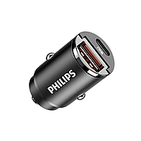 Автомобильное зарядное устройство для телефона Philips PD45W, USB/Type-C с быстрой зарядкой, модель DLP4316B/9