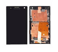 Дисплей для Sony LT26i Xperia S с сенсором и рамкой Черный Original