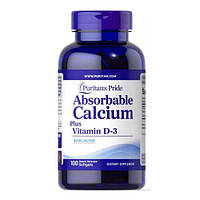 Puritan's Pride Absorbable Calcium Plus Vitamin D-3 100 softgel Lodgi