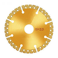 Многоцелевой алмазный диск 115мм "GOLD DIAMOND Profi" сталь, металл, камень, чугун, армирующая сталь, алюми