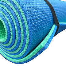 Килимок туристичний двошаровий похідний каремат 1800х600х10мм, синій/зелений, фото 4