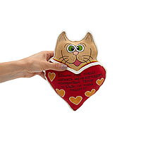 Кофейная декоративная игрушка ручной работы кот сердце 24 см (01_І0202021287)