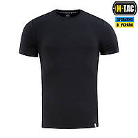 Футболка тактическая M-TAC 93/7 SUMMER BLACK,мужская однотонная военная черная футболка для полиции