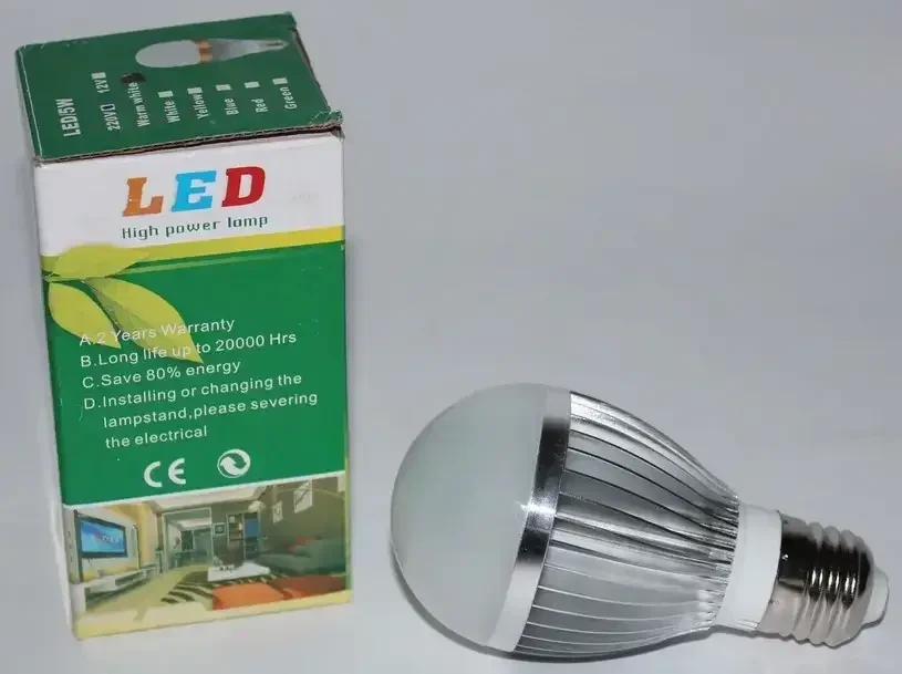 ОЧЕНКА! Світлодіодна лампа LED 3 Вт/220 В Енергоощадна лампочка <unk> Led лампа E27 (Плохе паковання 2019)