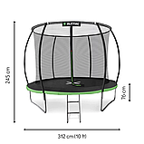 Батут OUTTEC Pumpkin з внутрішньою сіткою 10 футів 312 см чорно-зелений, фото 5