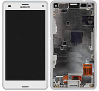 Дисплей для Sony D5803 Xperia Z3 Compact (Mini), D5833 с сенсором и рамкой белый