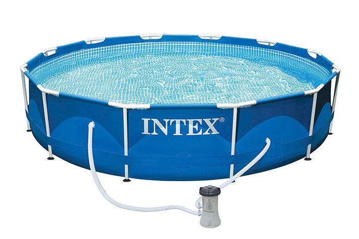 Каркасний басейн Metal Frame Pool Intex 28212 (Діаметр 366 x Висота 76см) - синій, фото 1