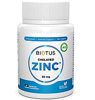 Микроэлемент Цинк Biotus Chelated Zinc 30 mg 60 Caps BIO-530340 EV, код: 7778372