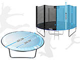 Батут THUNDER OUTSIDE PRO з зовнішньою сіткою 10 футів 305 см чорно-блакитний, фото 5