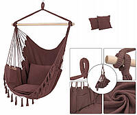 Гамак бразильское кресло BOHO 100см + 2 шт подушки Кресло гамак садовый подвесной Burgundy HBB