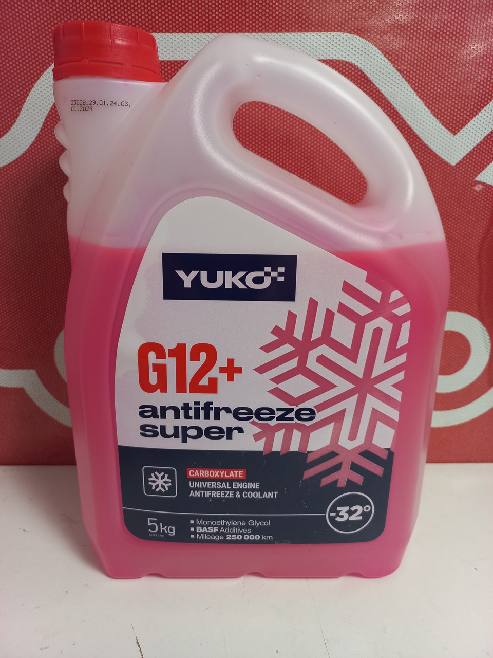 Антифриз червоний YUKO / Antifreeze Super G12+ / 5 л