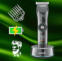 Акумуляторна машинка для стриження 6в1 для стриження волосся й бороди Машинка VGR для стриження на акумуляторі