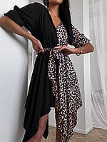 Женское летнее платье-рубашка. Размеры: 42-46, 48-52. Цвет: леопардовый.