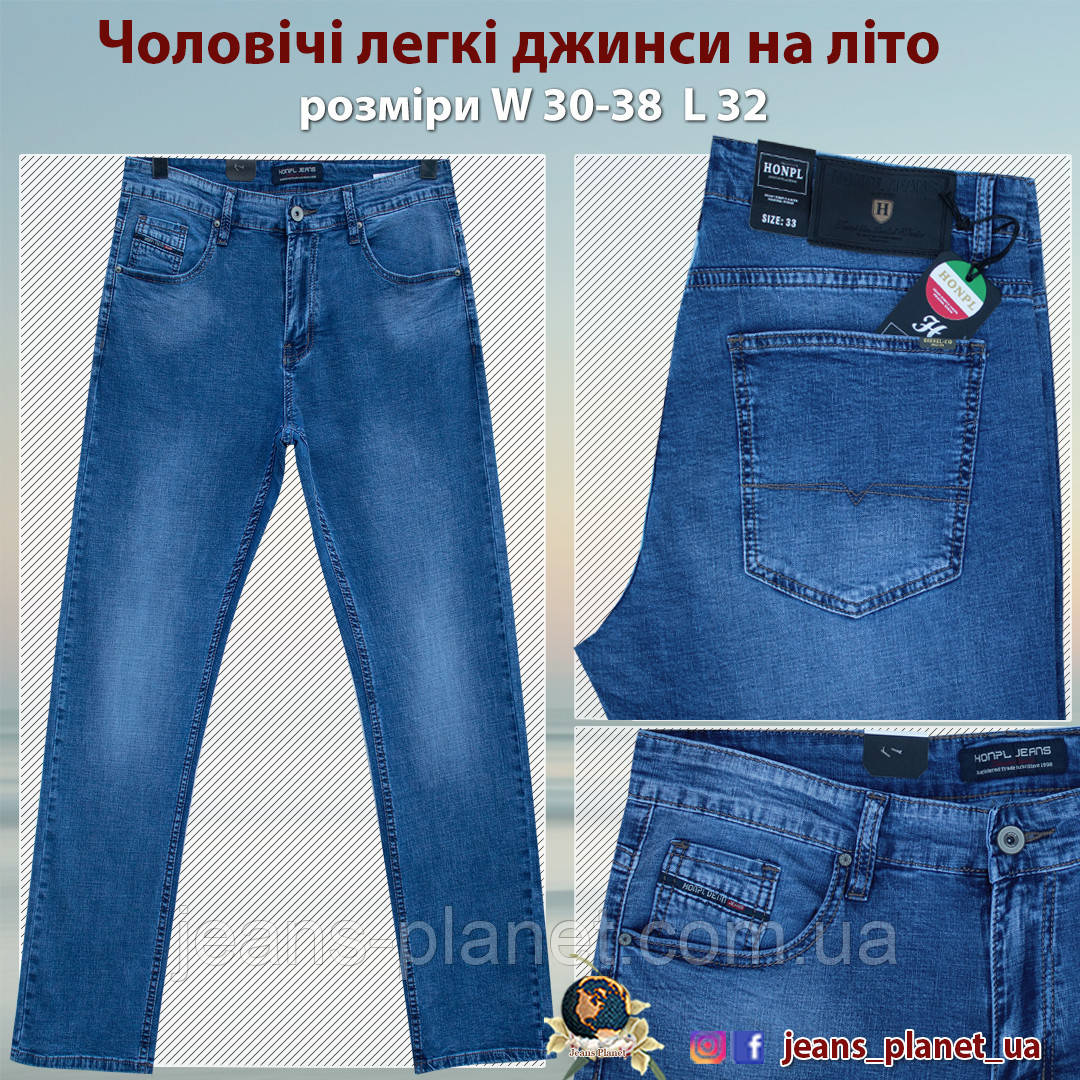 Джинси літні чоловічі класичні Honpl-Dsqatard світло-синього кольору