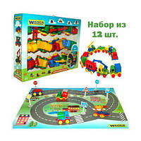 Набор машинок (12 шт) и карта Toys Shop