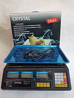 Торговые Весы электронные с калькулятором Crystal 50 kg 6V Черный
