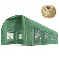 Садовая теплица парник с окнами Plonos 9m2 Зеленая 200х450х200 см (4915-A) Б5285--16