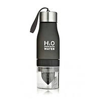 Спортивная бутылка-соковыжималка H2O Water bottle Черная Techo