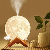 Увлажнитель воздуха-ночник Луна 2 в 1 3D Moon Light Diffuser / Настольный светильник с увлажнителем