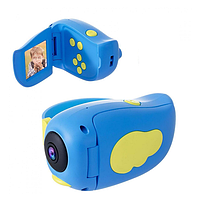 Детский фотоаппарат - видеокамера Kids Camera птичка Голубой Techo