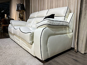 Шкіряний модний комплект диван-ліжко + 2 крісла реклайнера  206х100х100см JOSS Френк, фото 2