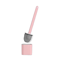 Щётка для унитаза силиконовая плоская Toilet Brush Розовая Techo