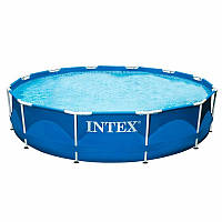 Басейн INTEX каркасний Metal Frame 366х76 см, Круглий басейн Intex, об'єм 6503 л Басейни інтекс Синій Boom