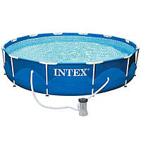 Бассейн каркасный INTEX 28212 Metal Frame Pool c фильтр-насосом 366х76 см 6503 л Б1257--16