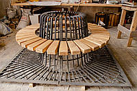 Круглая скамейка с приствольной решеткой