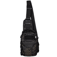 Тактична сумка Adapt Camotec Multicam Black, чоловіча сумка через плече, військова сумка чорна однолямкова lin
