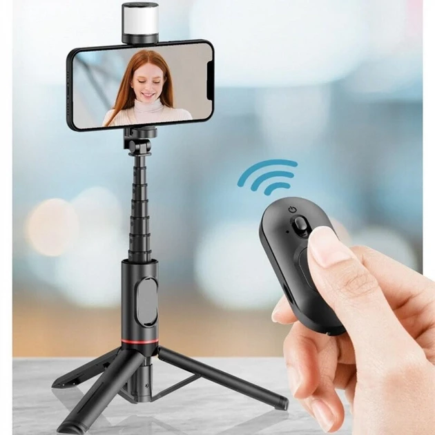 Монопод-штатив Q12S Selfie Stick Magic snapshot з підсвічуванням та Bluetooth кнопкою | Тріпод | Селфі-палиця